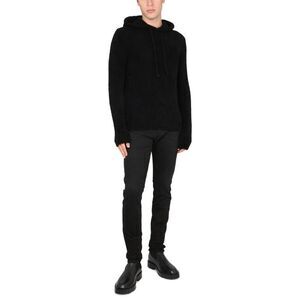 TEN C Men's Textured Knit Hooded Sweater Men BLACK Sweaters & Cardigans